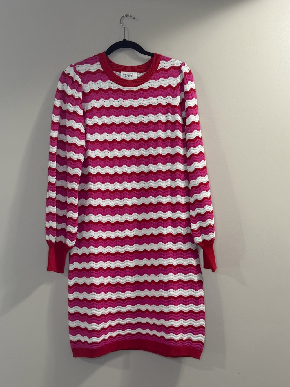 Hyacinth House Pink & White Wave Knit Top